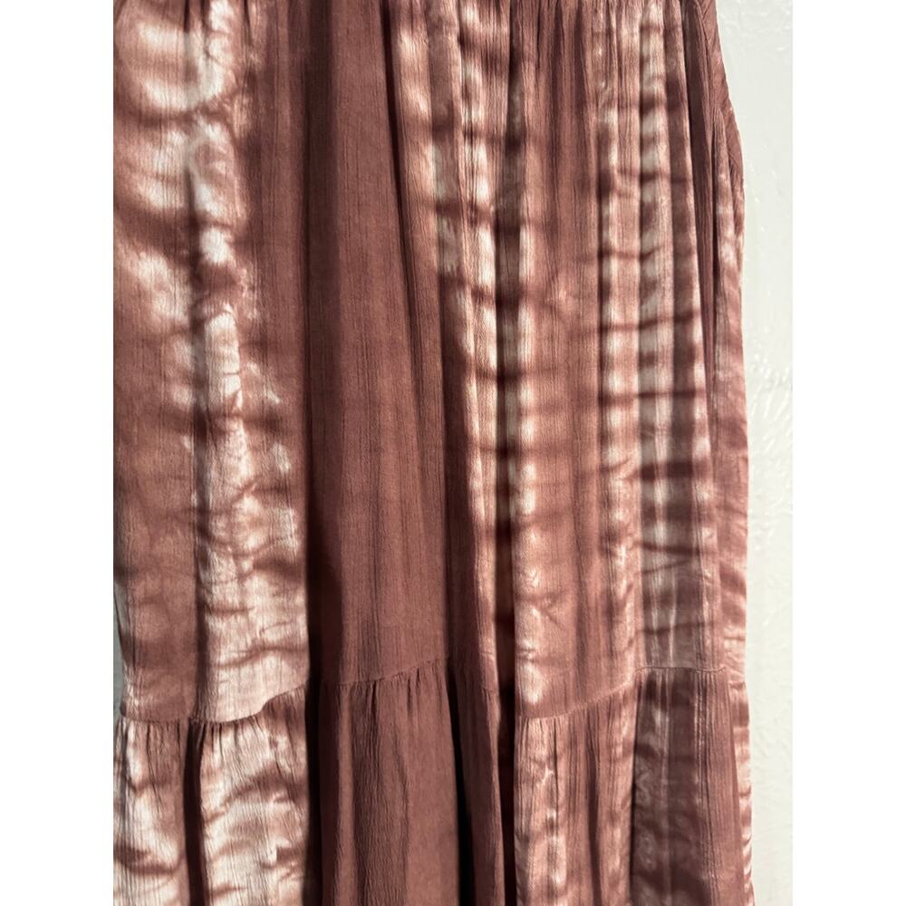 Mora Tie Dyed Brown Cream Boho Maxi Dress One Size - Picture 2 of 6